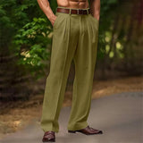 Wide | Men's High-Waist Pleated Wide-Leg Trousers