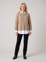 Eileen | Women's Layered Sweater with Collar