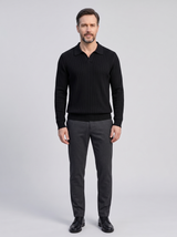 SUWON | Men's V-Neck Polo Sweater