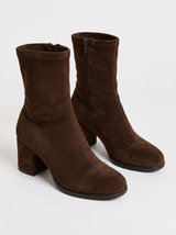 Renee | Women's Suede Chunky Heel Ankle Boots
