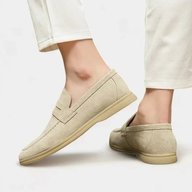 Stirling | Men's Beige Suede Loafers