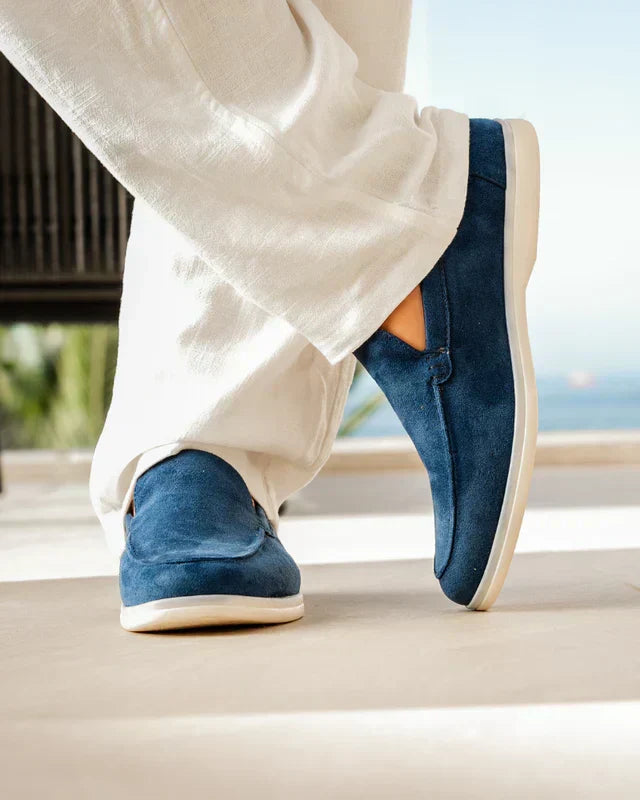 Classic | Men's Marine Blue Suede Loafers