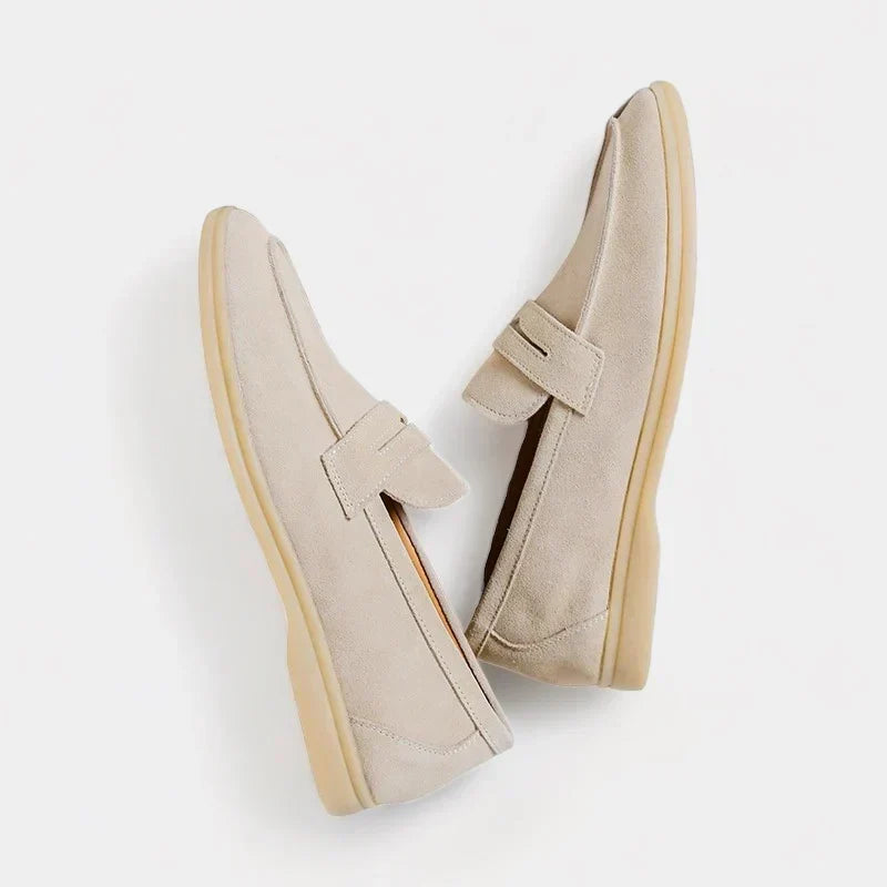 Stirling | Men's Beige Suede Loafers