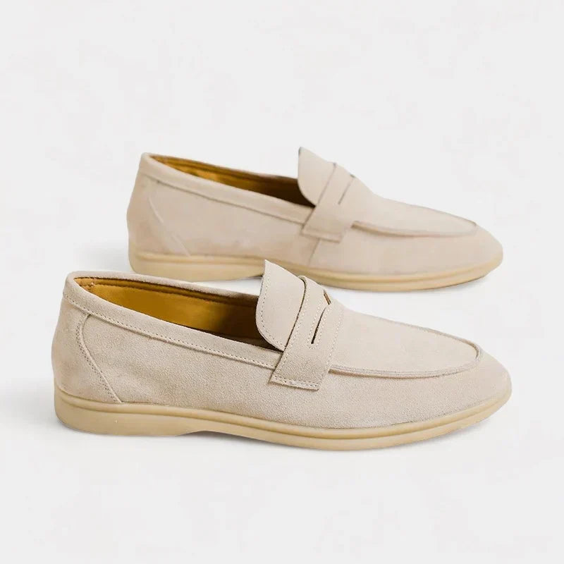 Stirling | Men's Beige Suede Loafers