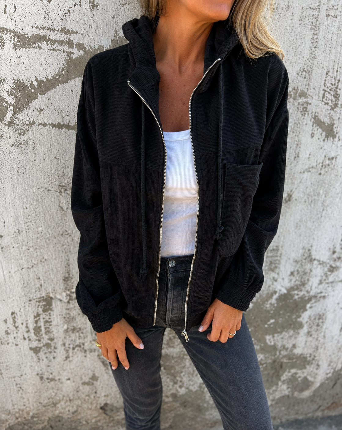 Natalie | Women's Hooded Corduroy Autumn Jacket