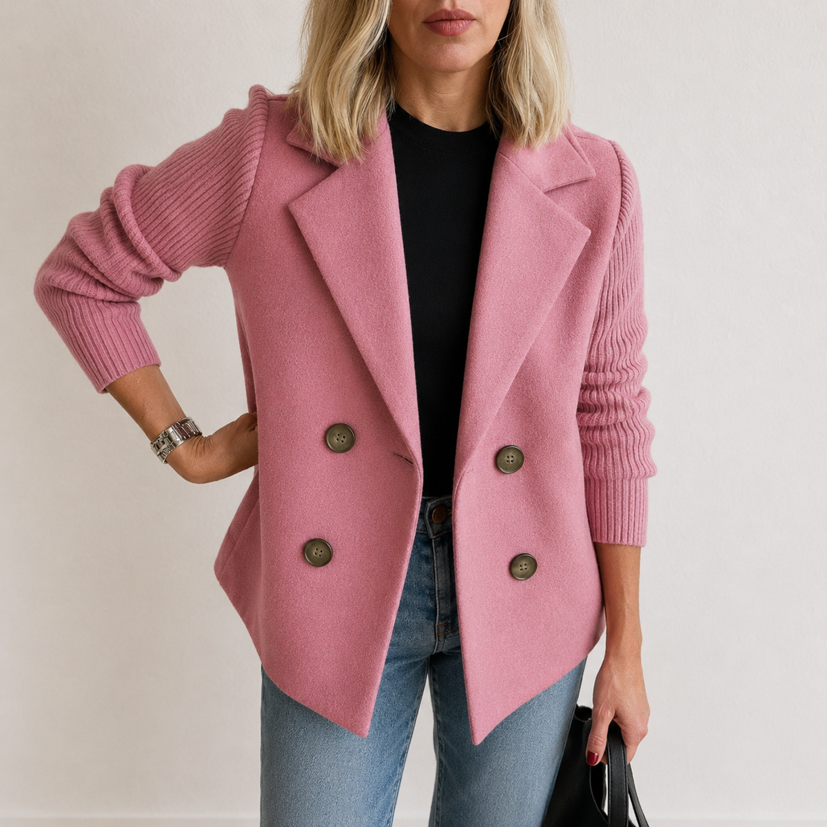 Caroline | Women's Knit Sleeve Blazer Coat