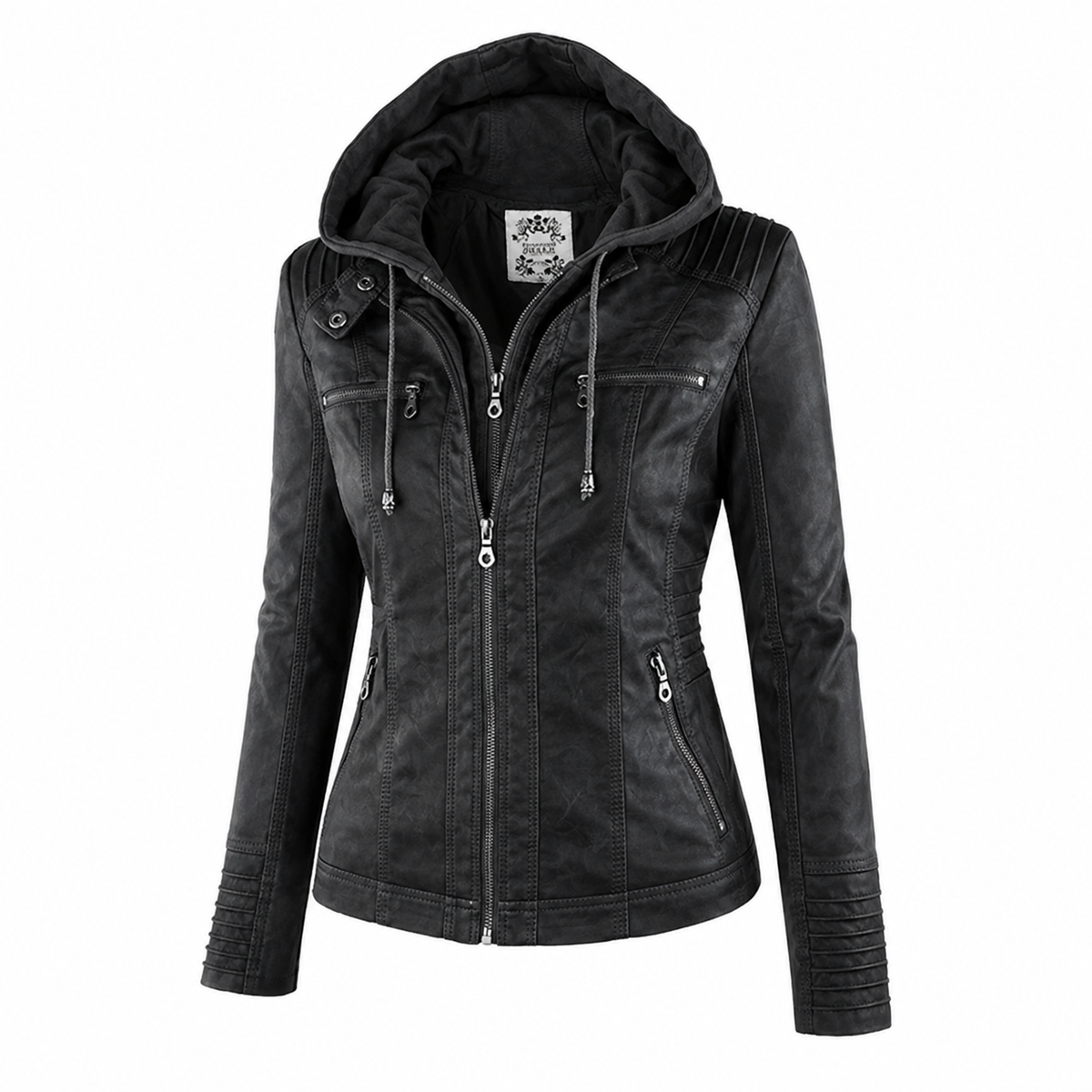 Diane | Women's Leather Jacket with Hood