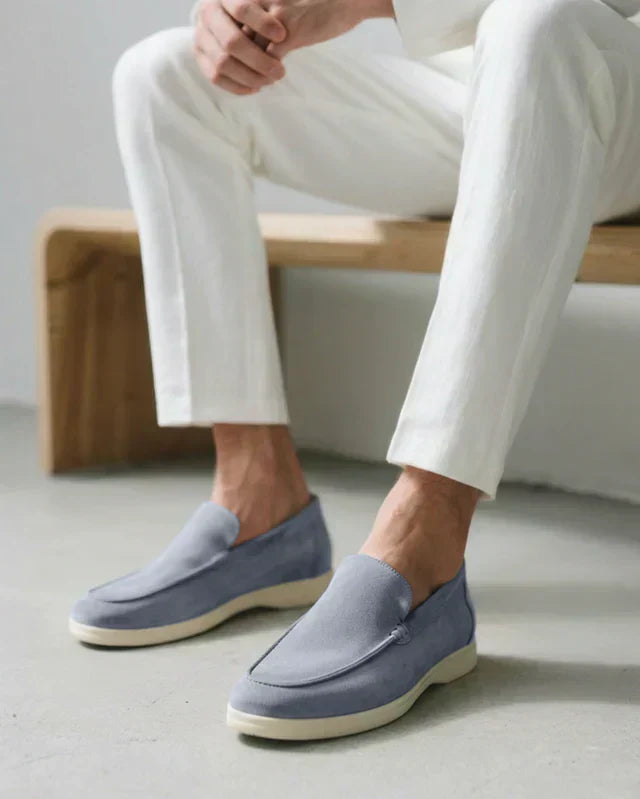 Classic | Men's Fog Blue Suede Loafers