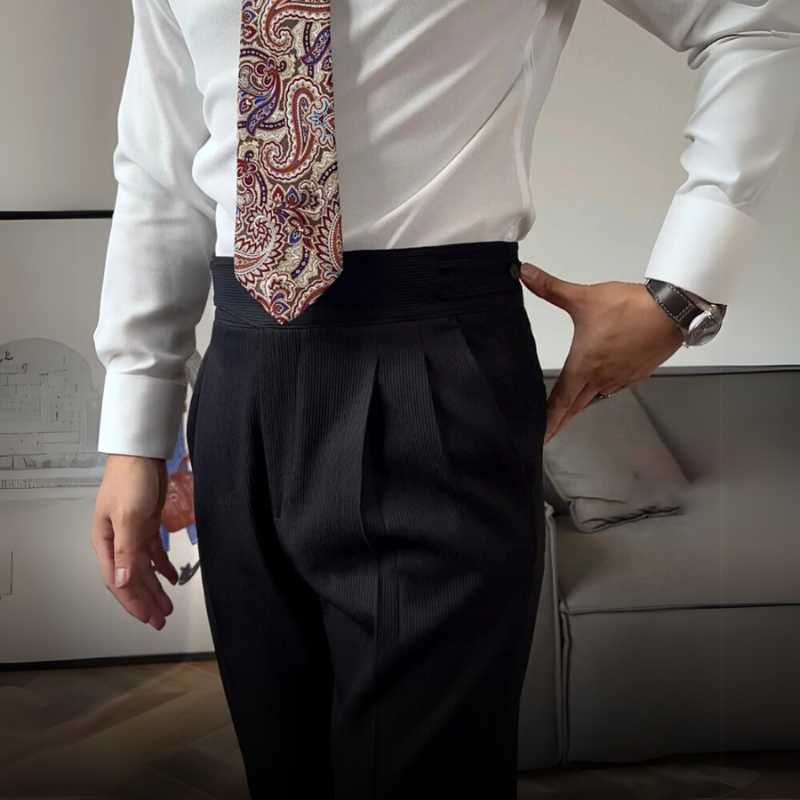 Linen | Men's High-Waist Straight-Fit Trousers