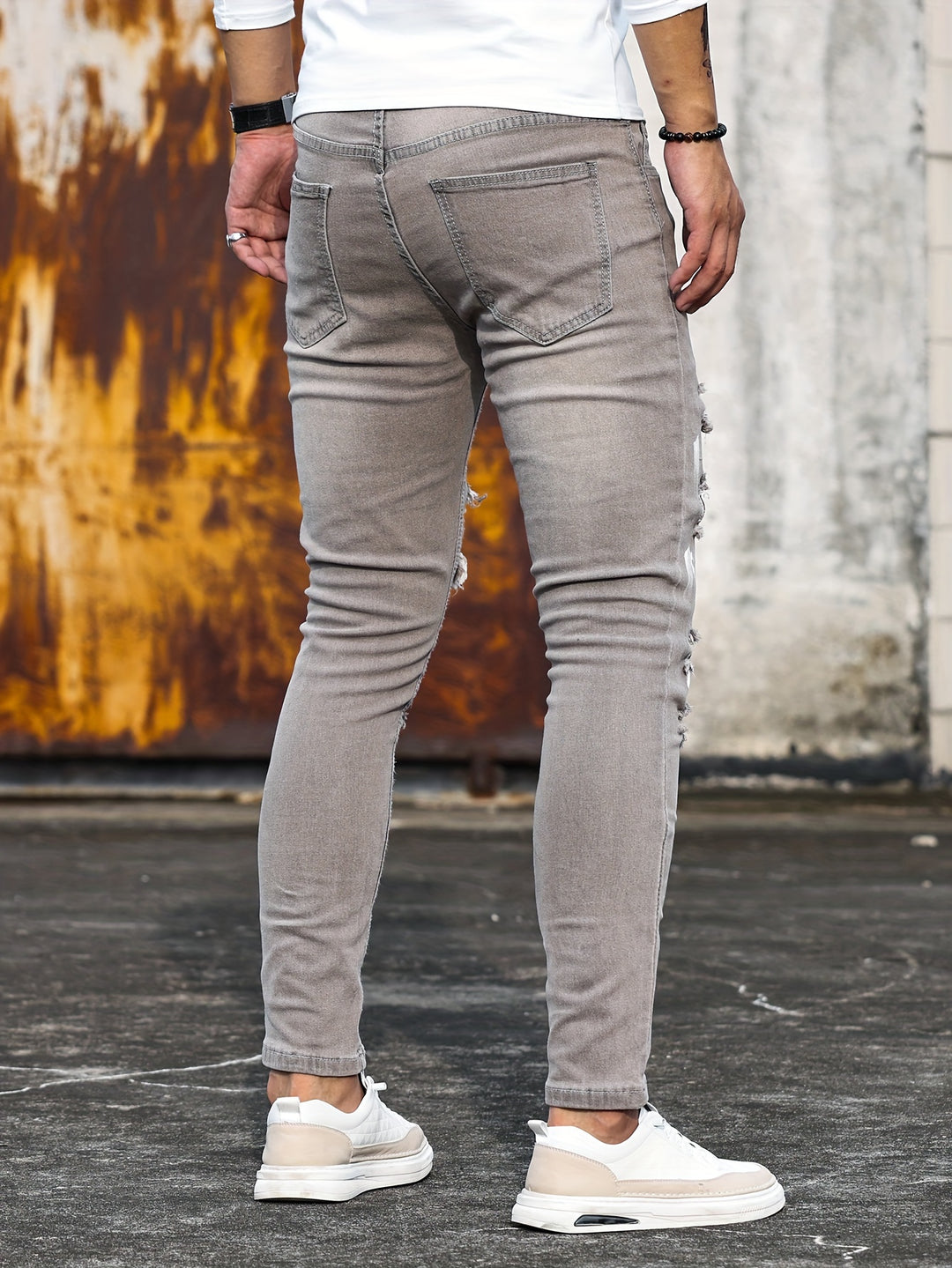 Patch | Men's Slim-Fit Patchwork Stretch Jeans
