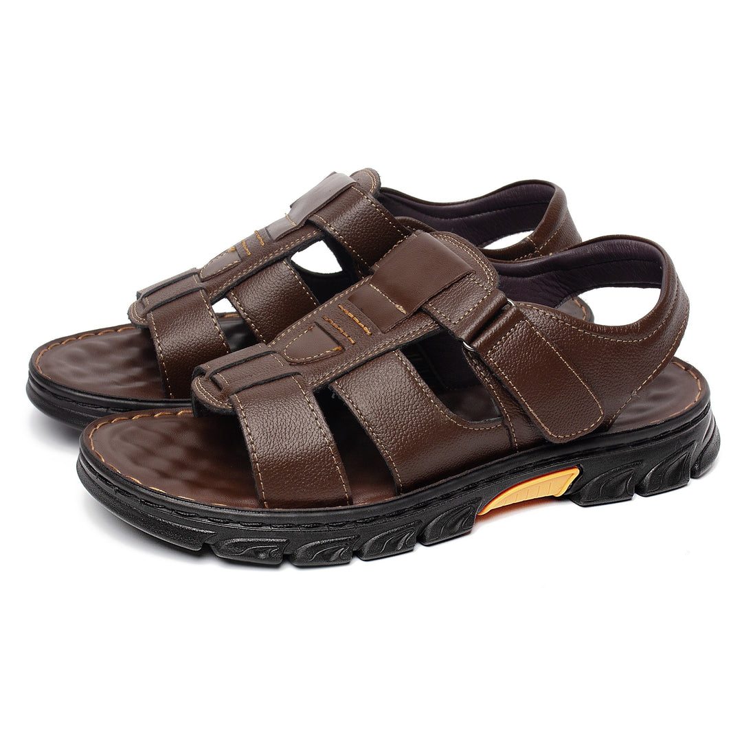 Velcro | Men's Open-Toe Cowhide Sandals