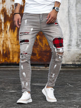 Patch | Men's Slim-Fit Patchwork Stretch Jeans