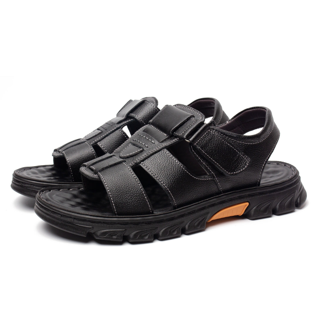 Velcro | Men's Open-Toe Cowhide Sandals
