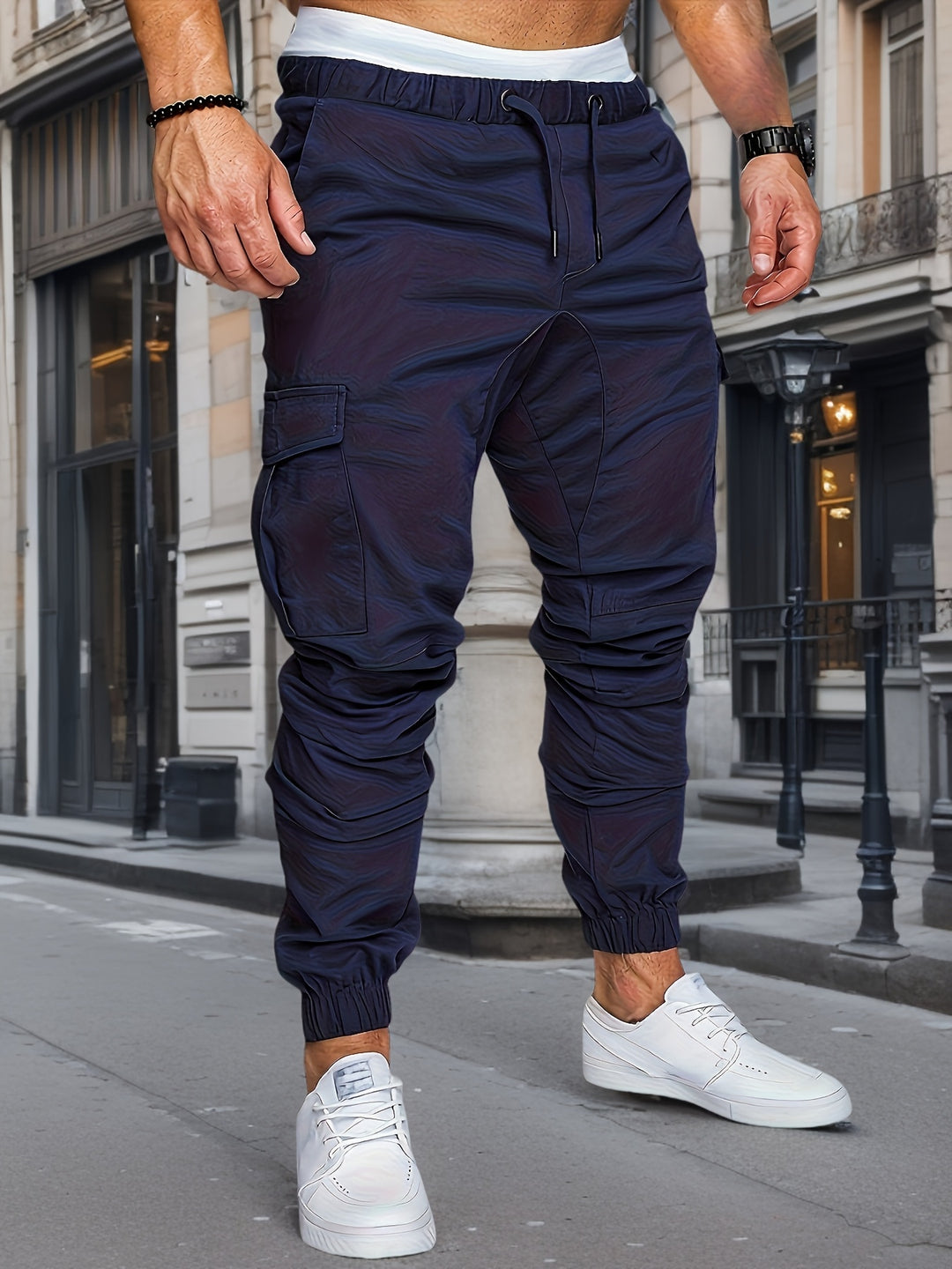 Cotton | Men's Casual Solid-Color Cargo Pants