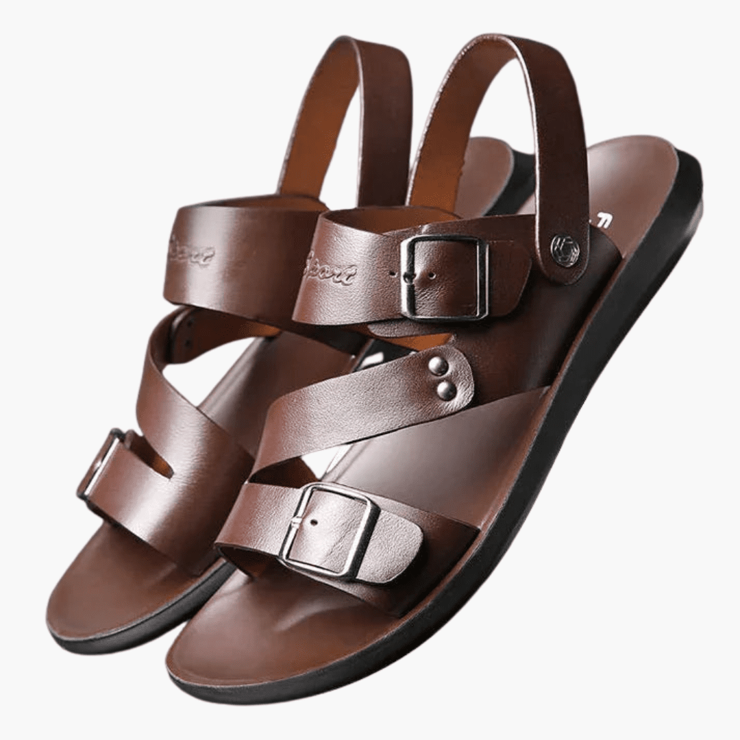 Cross | Men's Open-Toe Double Buckle Crossband Sandals