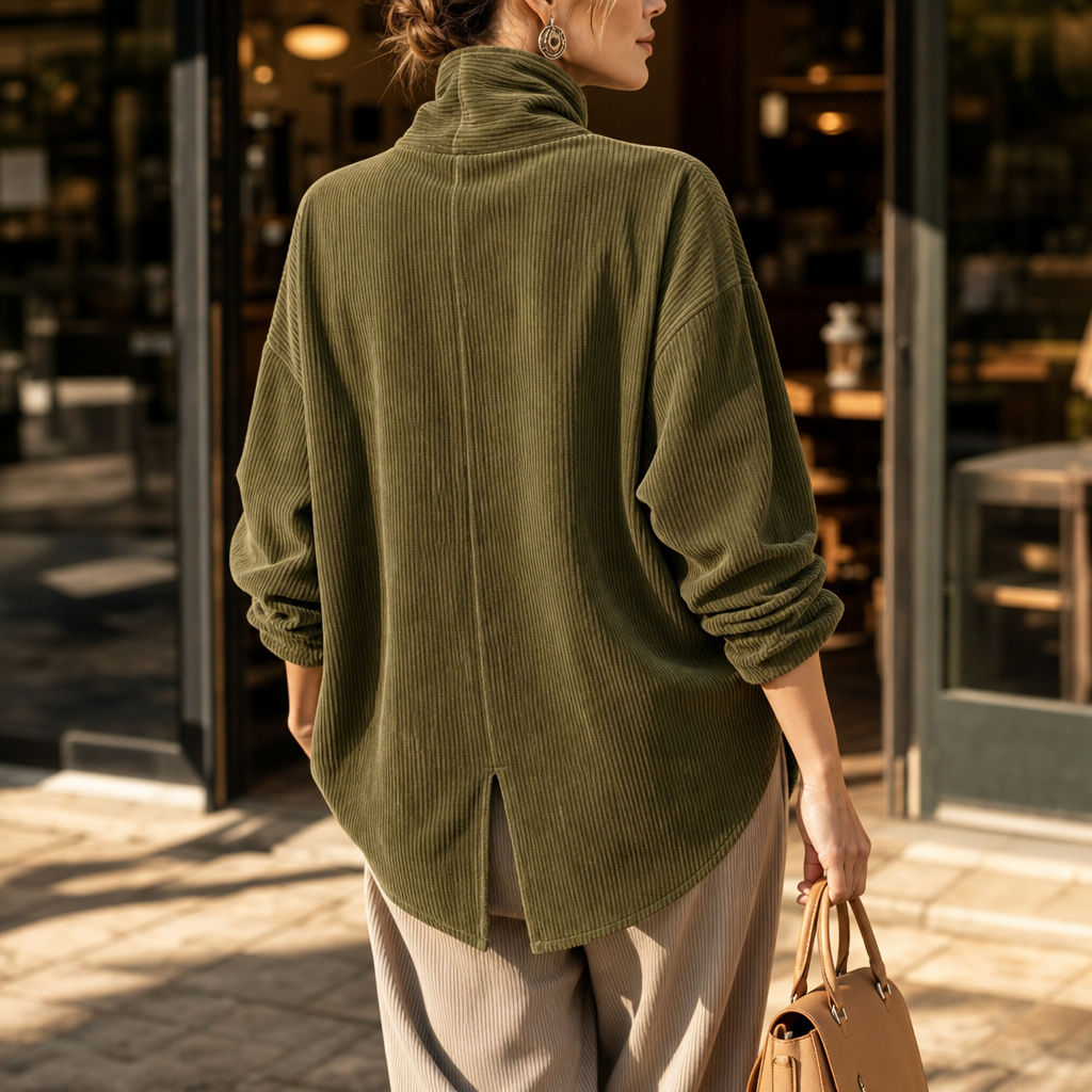 Louiza | Asymmetrical Corduroy Blouse