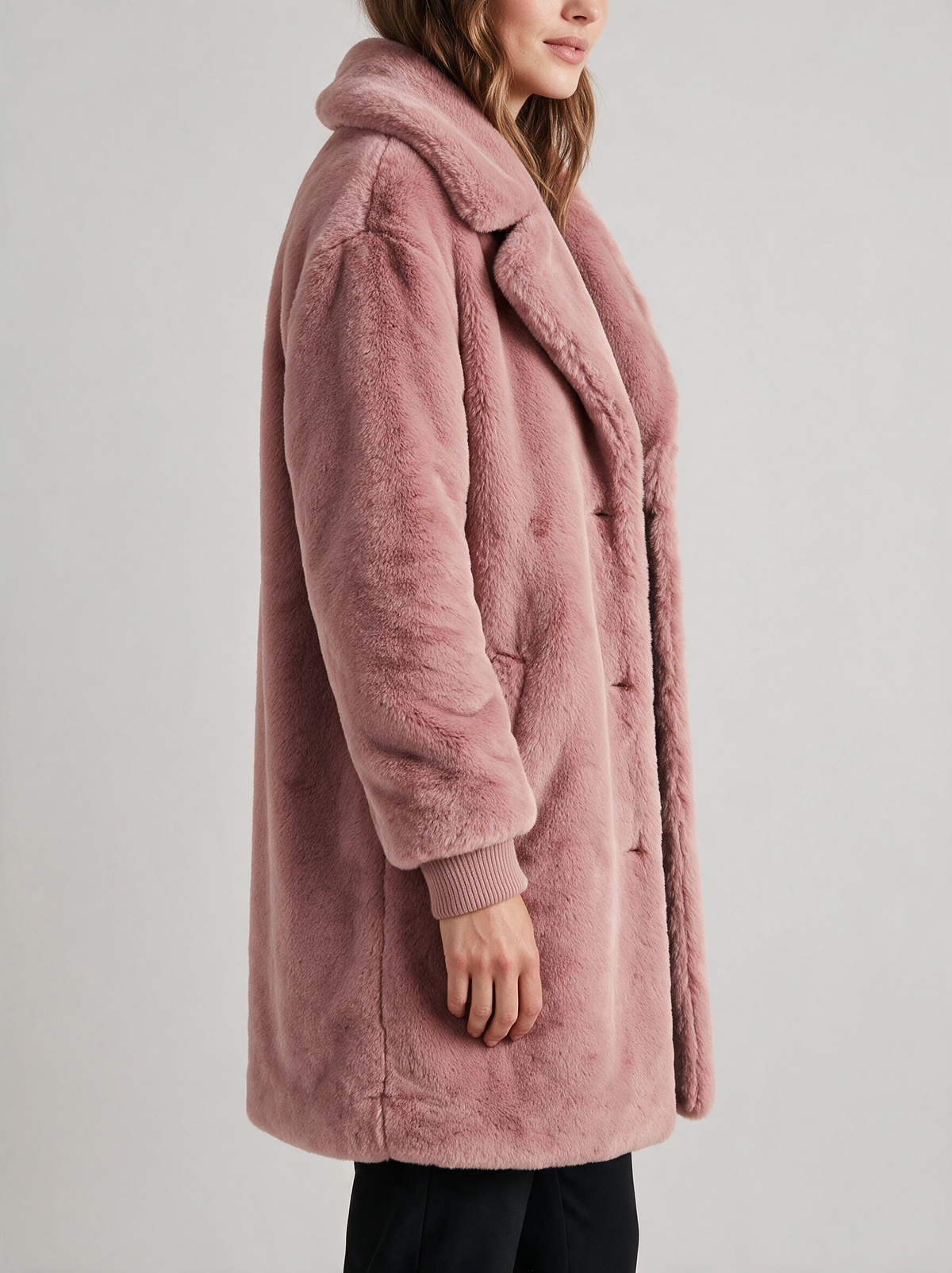 Elowen Faux Fur Coat side view