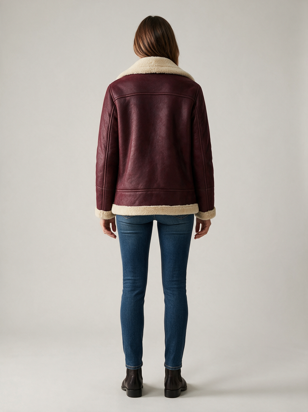 Braxton Shearling Jacket back view