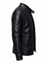 Men's Stand-Up Collar Leather Jacket