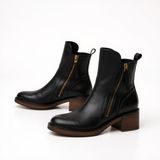 Erica | Women's Stylish Leather Block Heel Ankle Boots