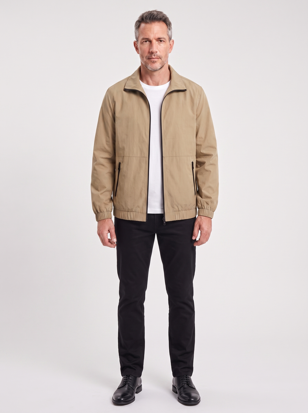 Men's Chic Autumn Blazer, worn by a model, full-length studio photo