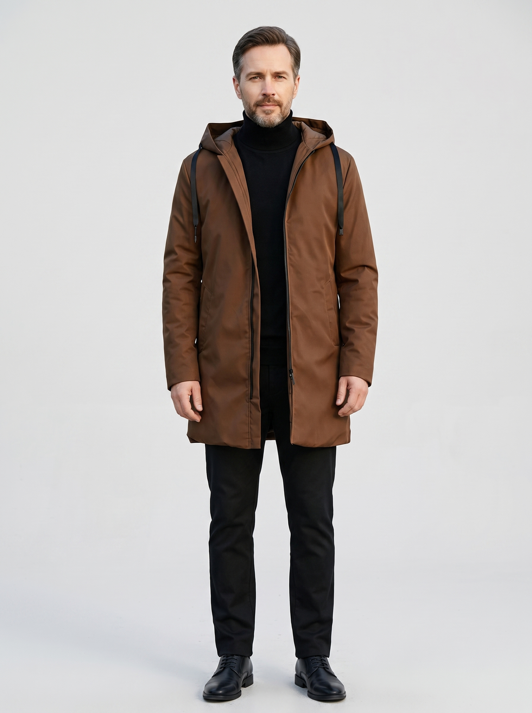 Men's Stylish Windbreaker, worn by a model, full-length studio photo