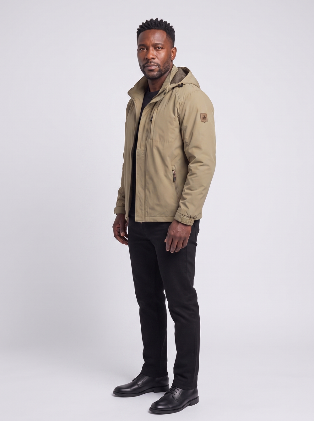 Men's Chic and Lightweight Jacket, side three-quarter view, studio photo