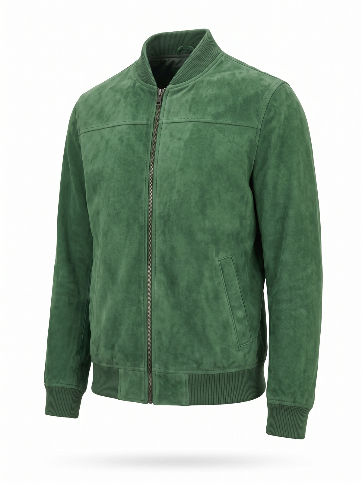 Men's Chic Suede Jacket in green, product photo