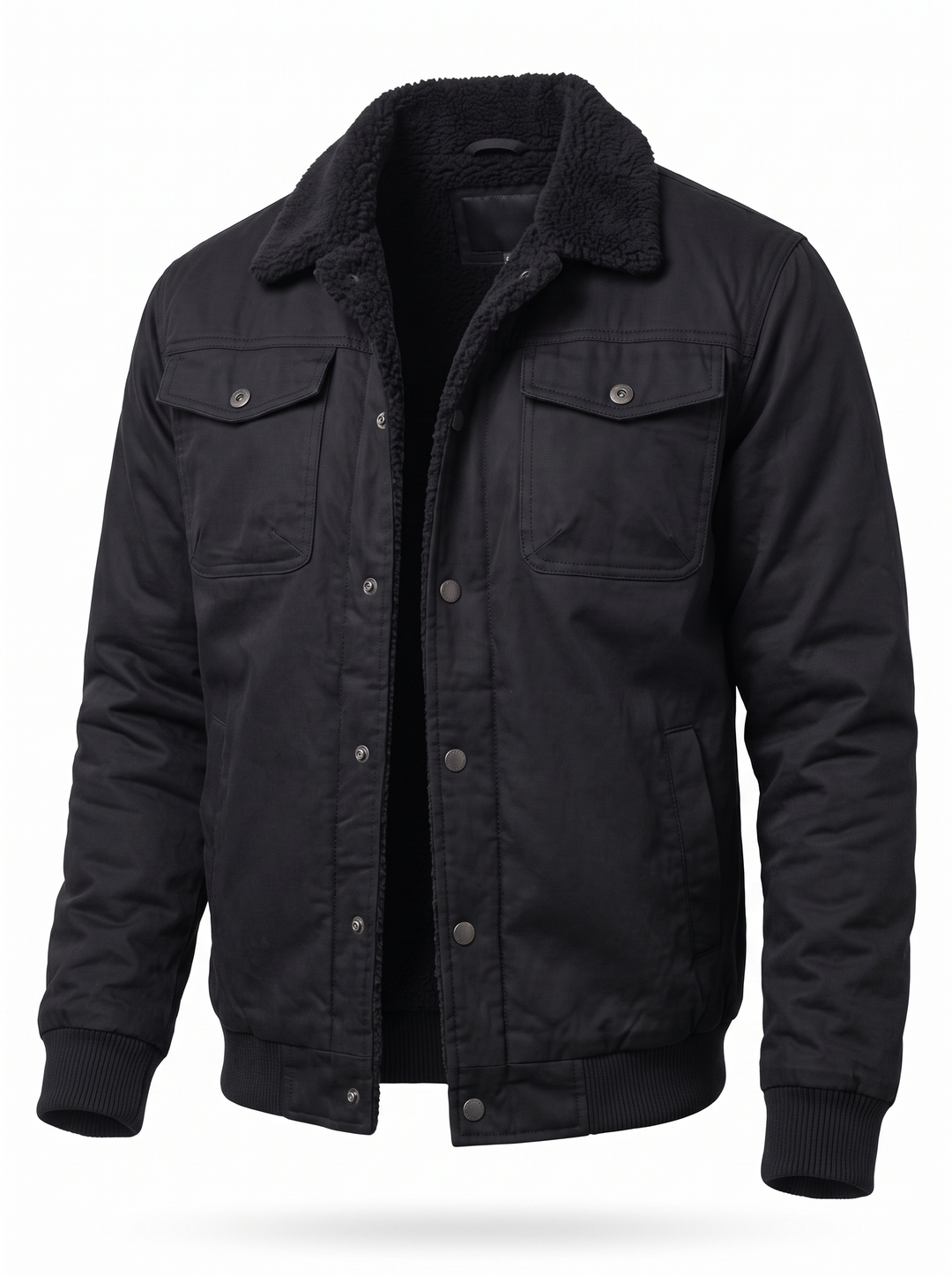 Ugo Men's Stylish Bomber Jacket in black, product photo