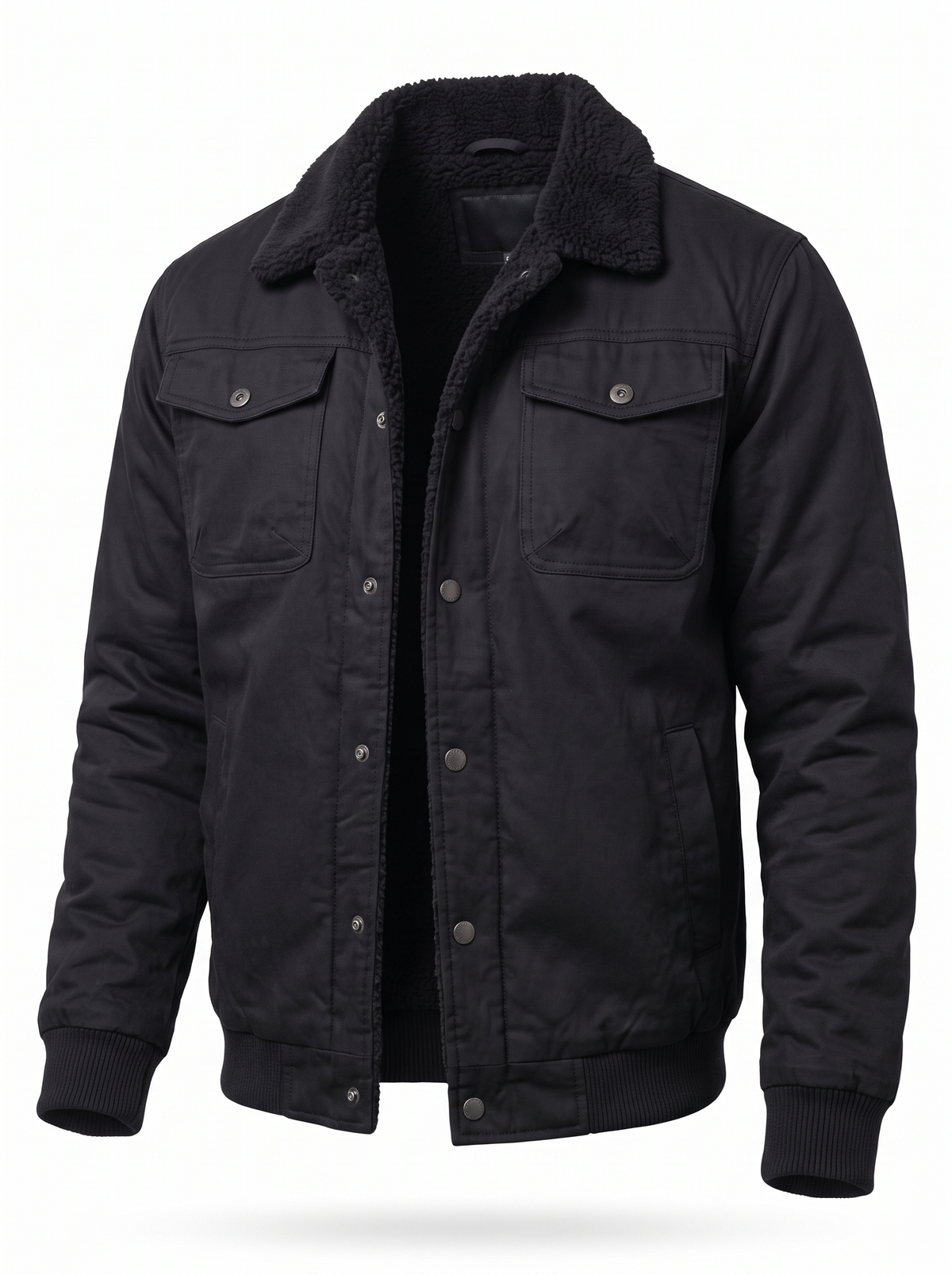 Ugo Men's Stylish Bomber Jacket in black, product photo