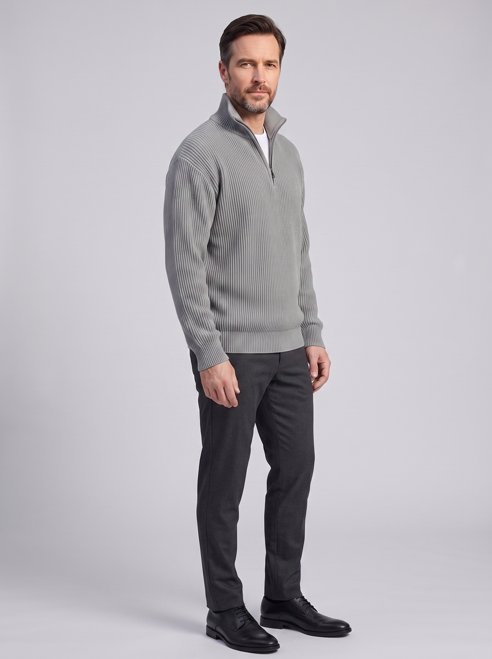 ZURICH Men's Luxury Winter Sweater, side three-quarter view, studio photo