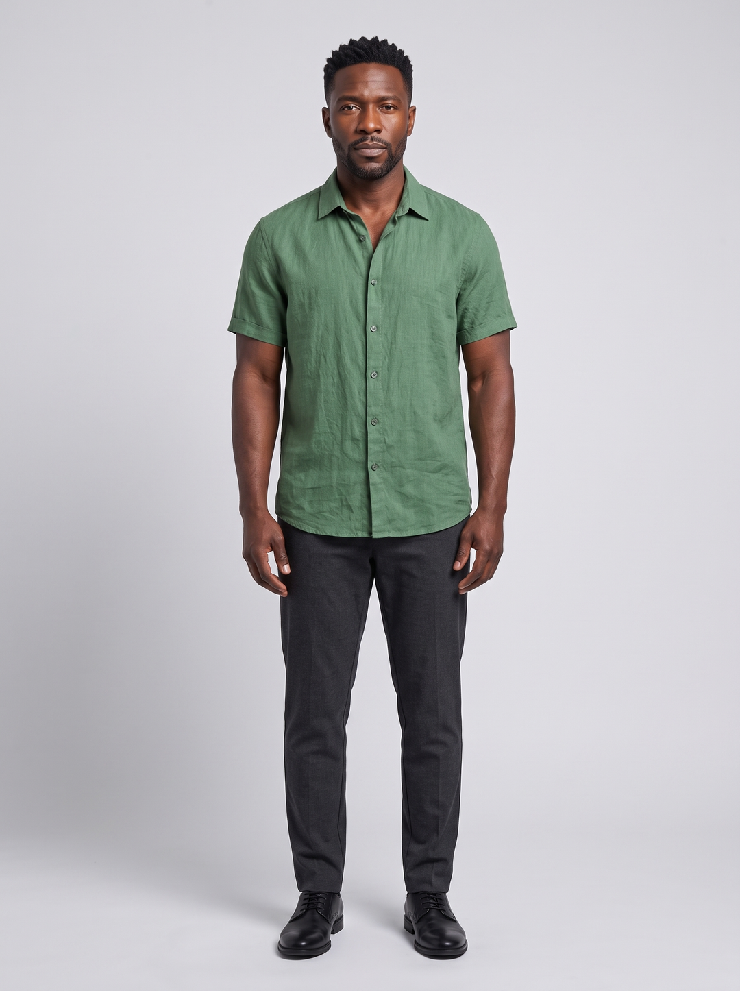 MIAMI Men's Classic Long Sleeve Shirt, worn by a model, full-length studio photo