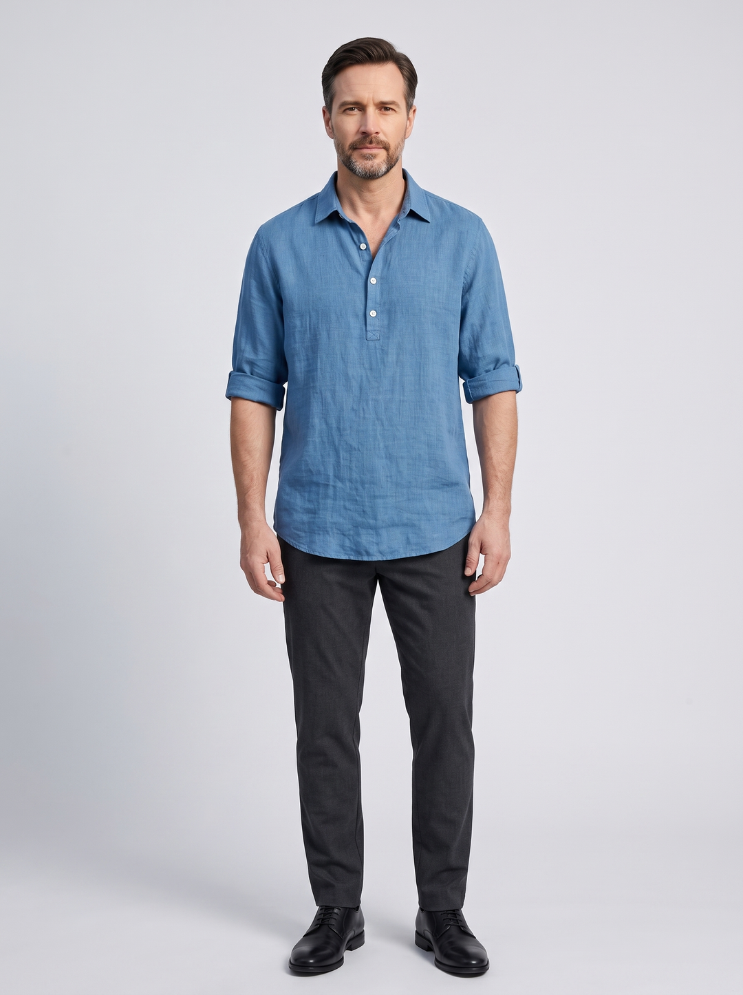 FIRENZE Men's Classic Autumn Shirt, worn by a model, full-length studio photo