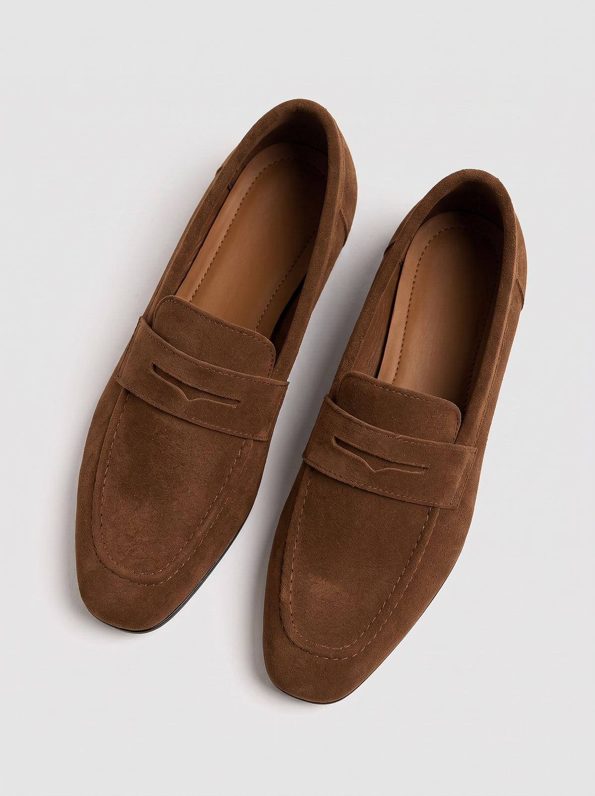 Marlene Women's Suede Loafers in brown, pair seen from above