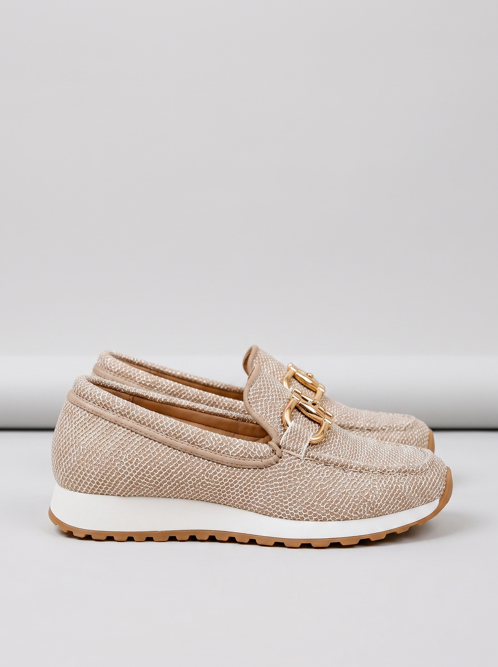 Joyce Women's Cozy Slip-On Loafers in cream, side profile view