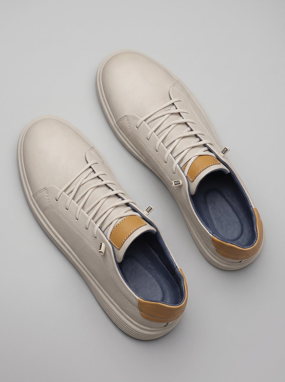 Classic Men's Comfort Sneakers in white, pair seen from above