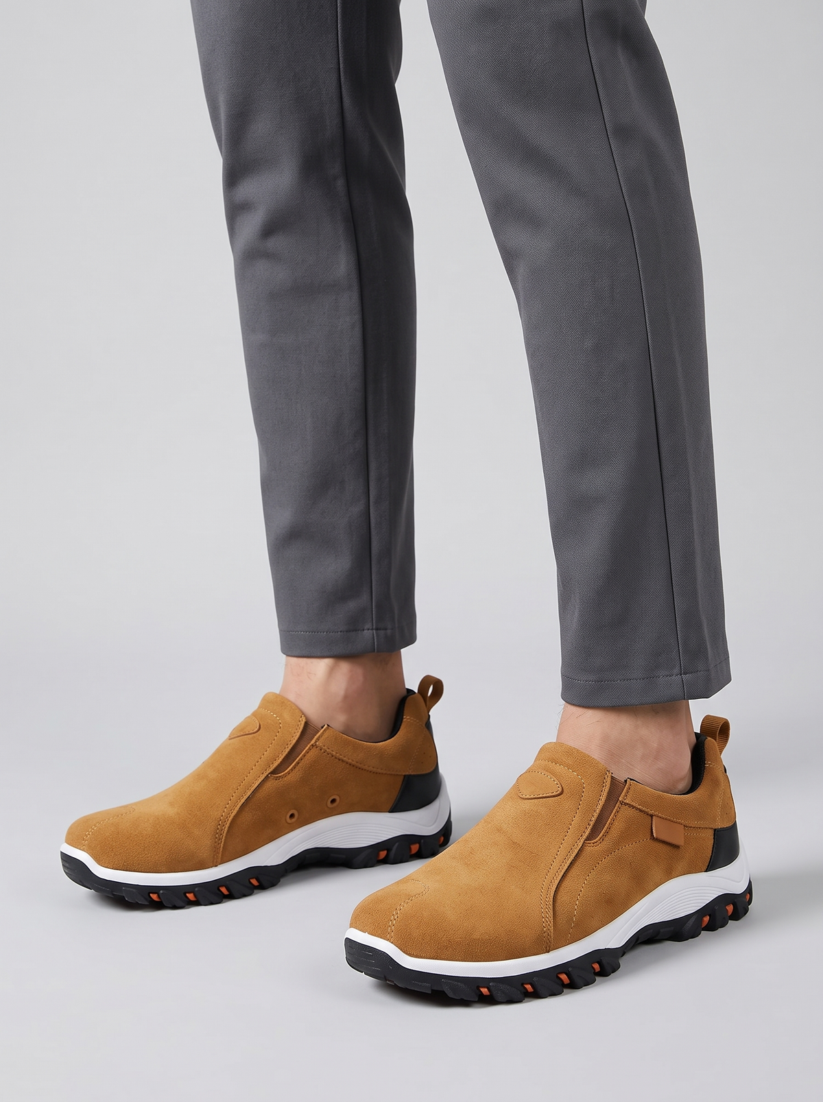 Trail bruine wandelschoenen gedragen