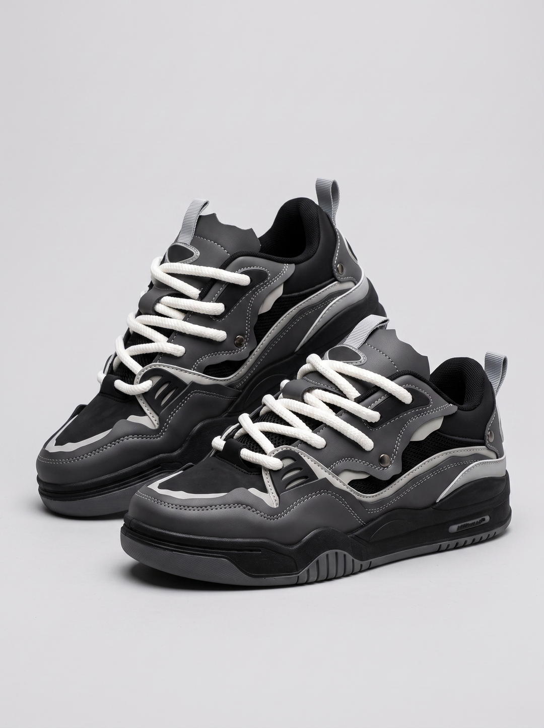 Daily zwarte chunky sneakers paar driekwart