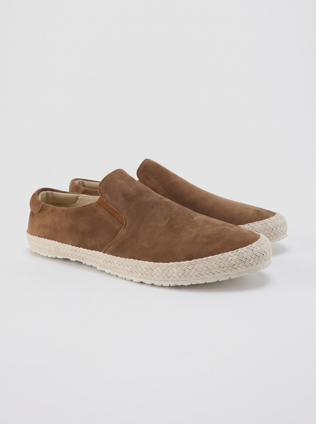 Riviera bruine suede espadrilles paar driekwart