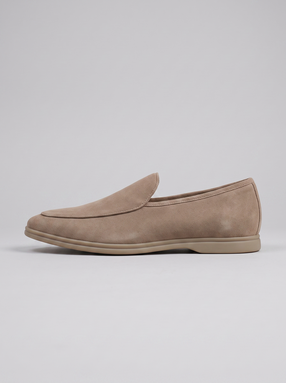 Stirling mokka zachte loafer zijaanzicht