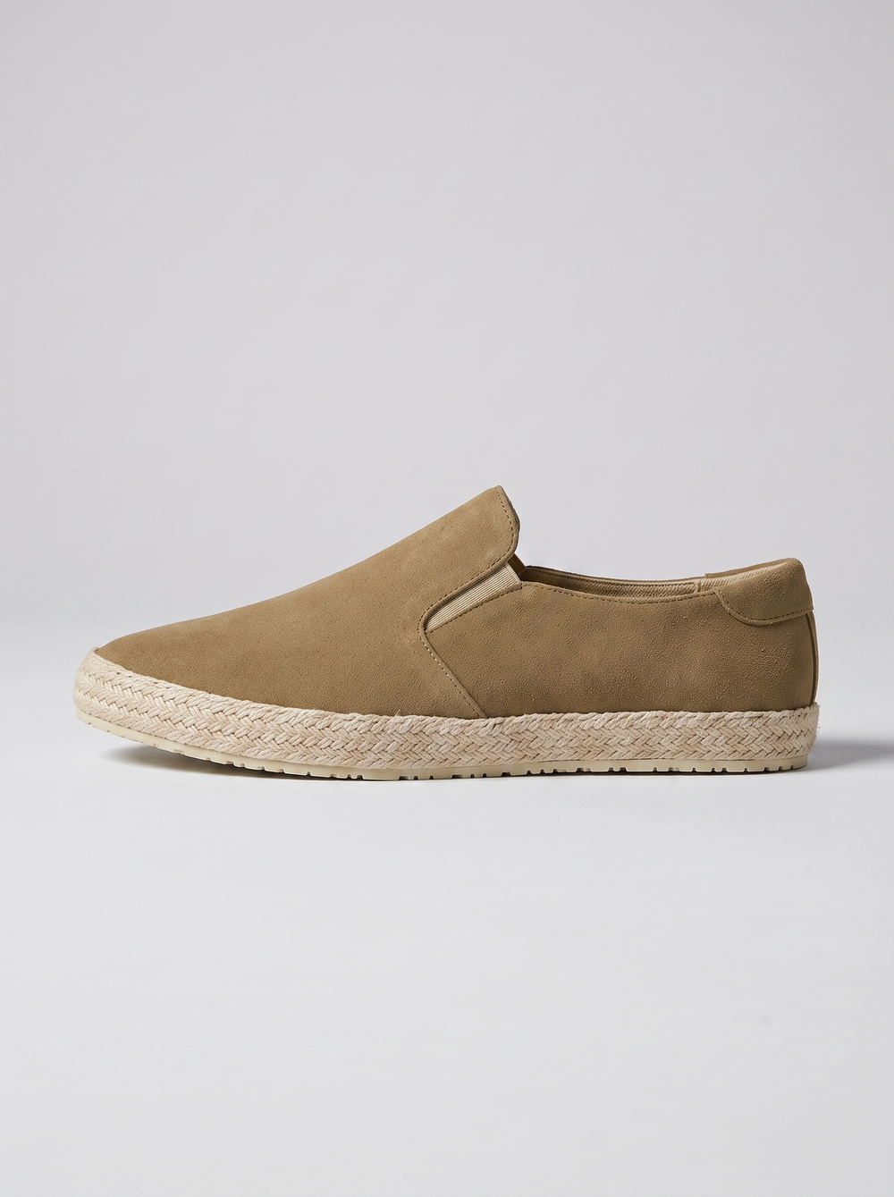 Riviera khaki suede espadrille zijaanzicht