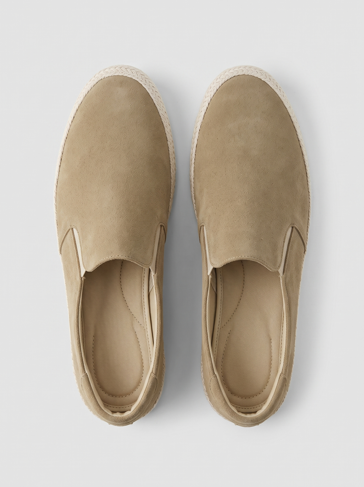 Riviera khaki suede espadrilles bovenaanzicht