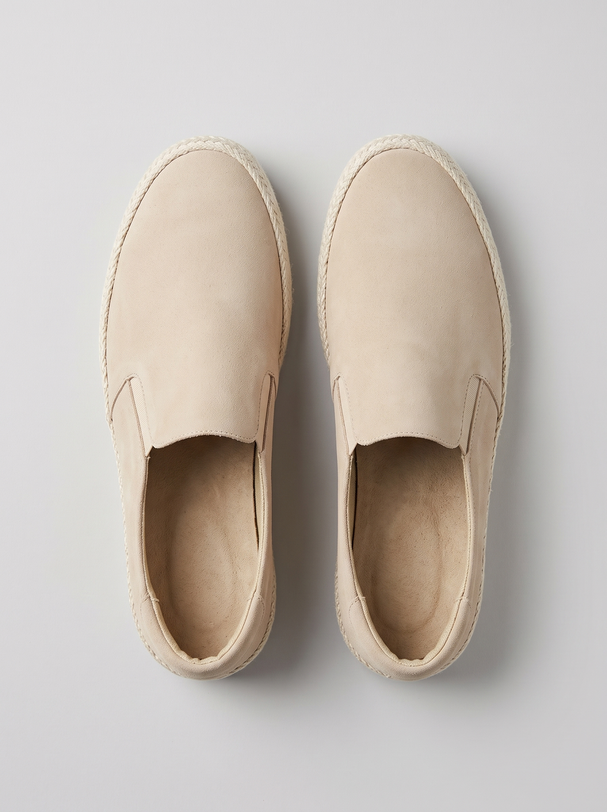 Riviera beige suede espadrilles bovenaanzicht