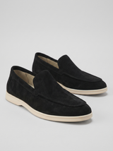 Classic | Men's Black Suede Slip-On Loafers
