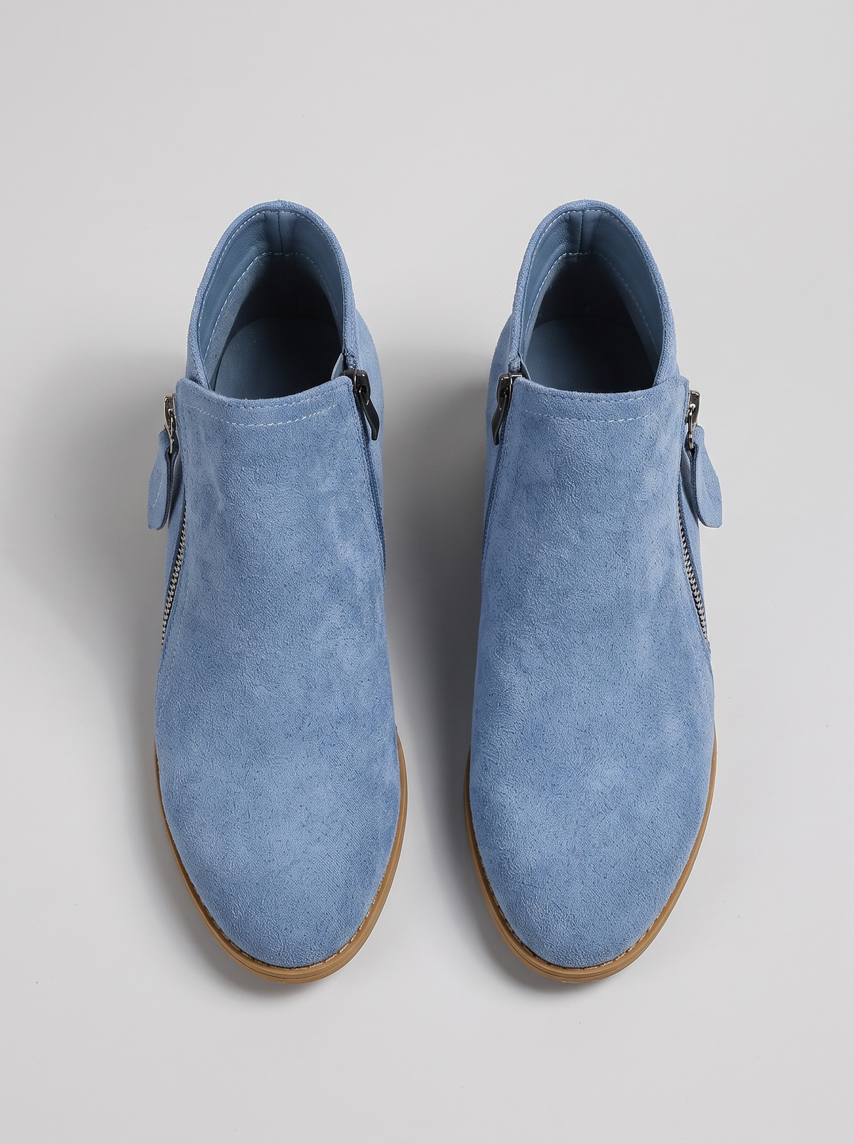 Colleen blue suede ankle boots seen from above