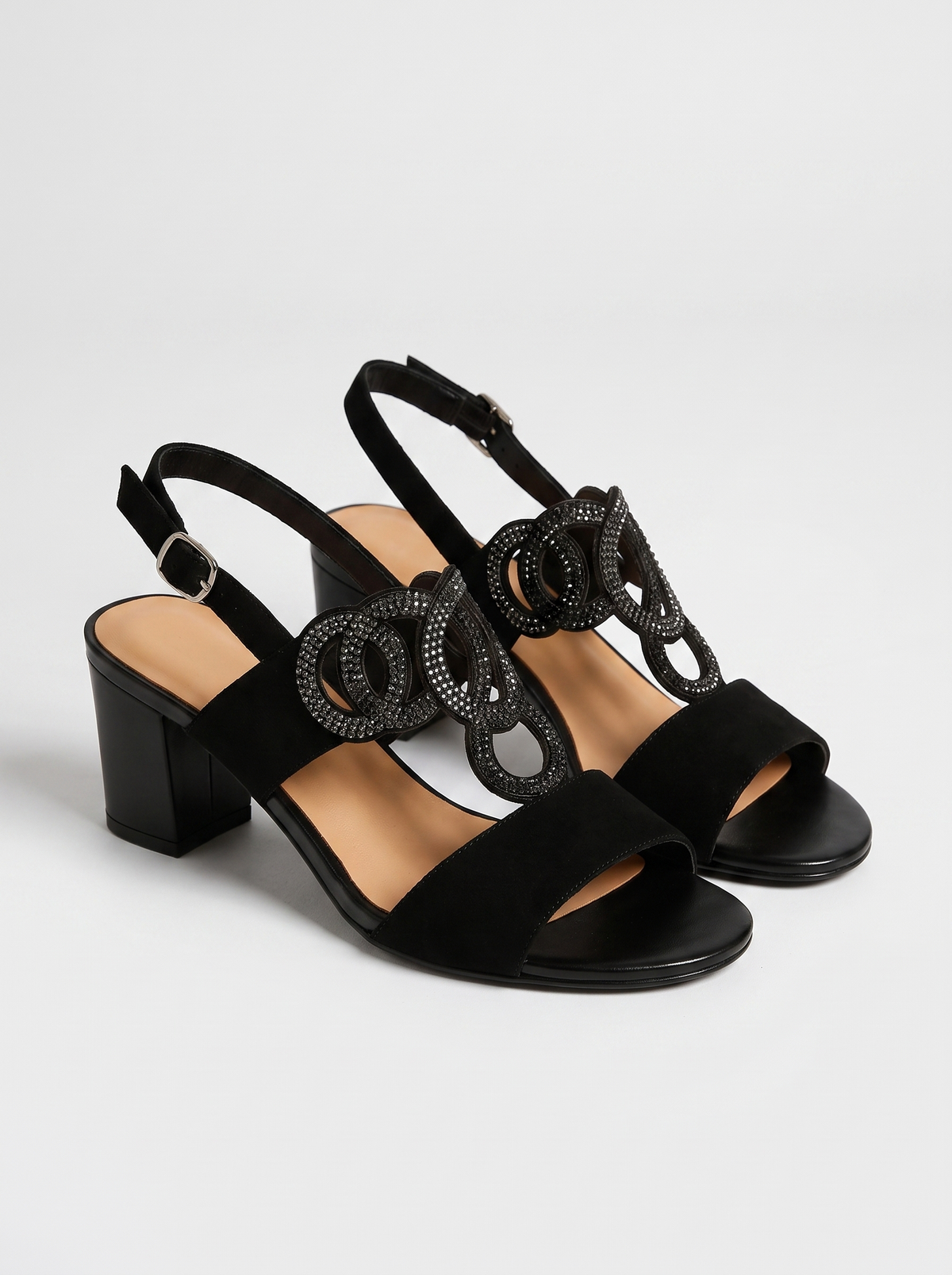 Mia women's block-heel comfort sandals, pair, three-quarter view