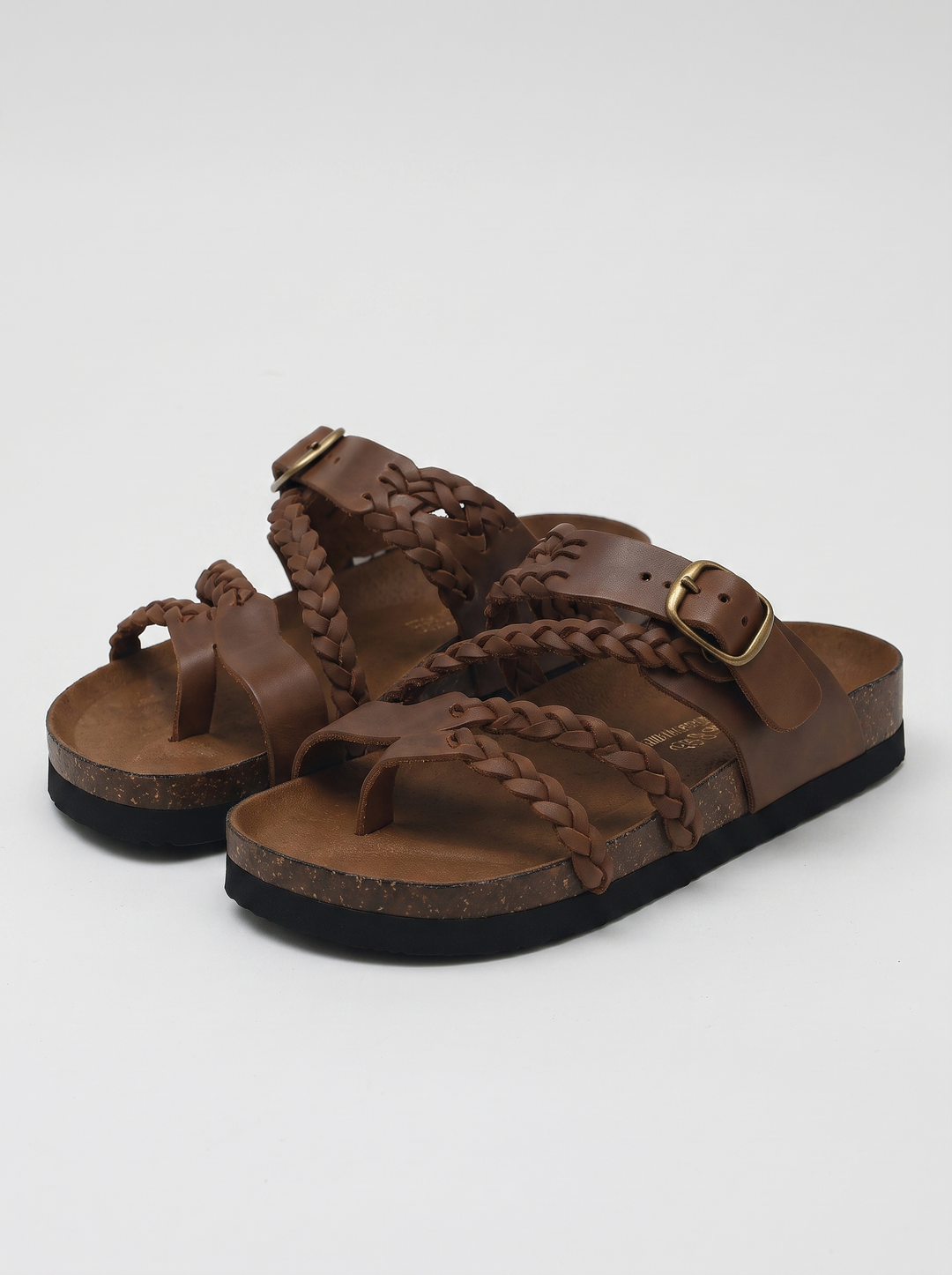 Clara women's woven flat sandals, pair, three-quarter view