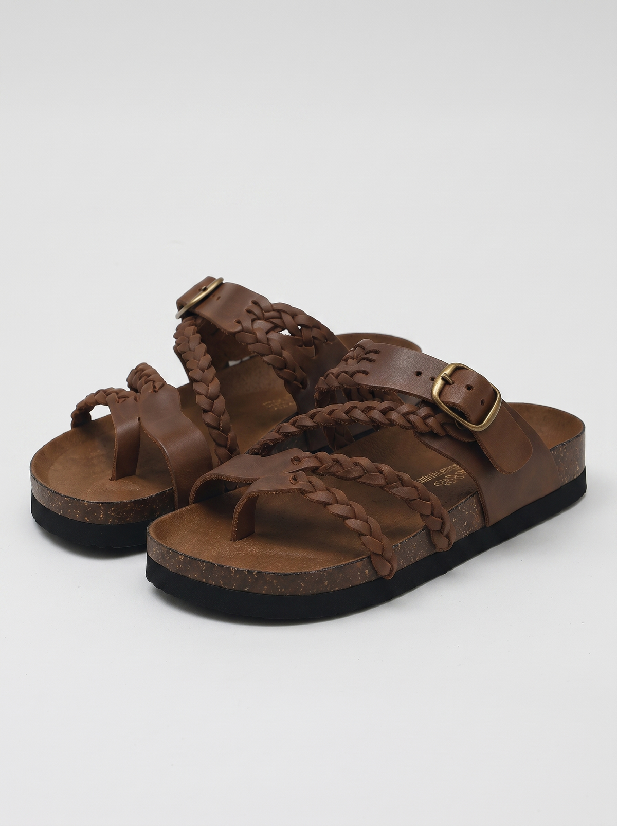 Clara women's woven flat sandals, pair, three-quarter view