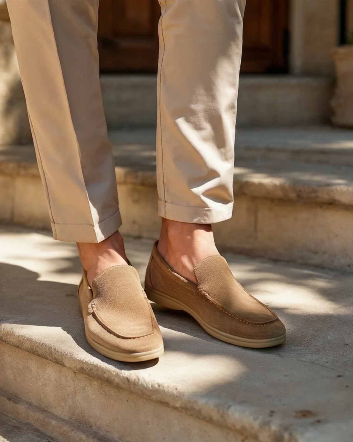 Luxe | Men's Caramel Suede Slip-On Shoes