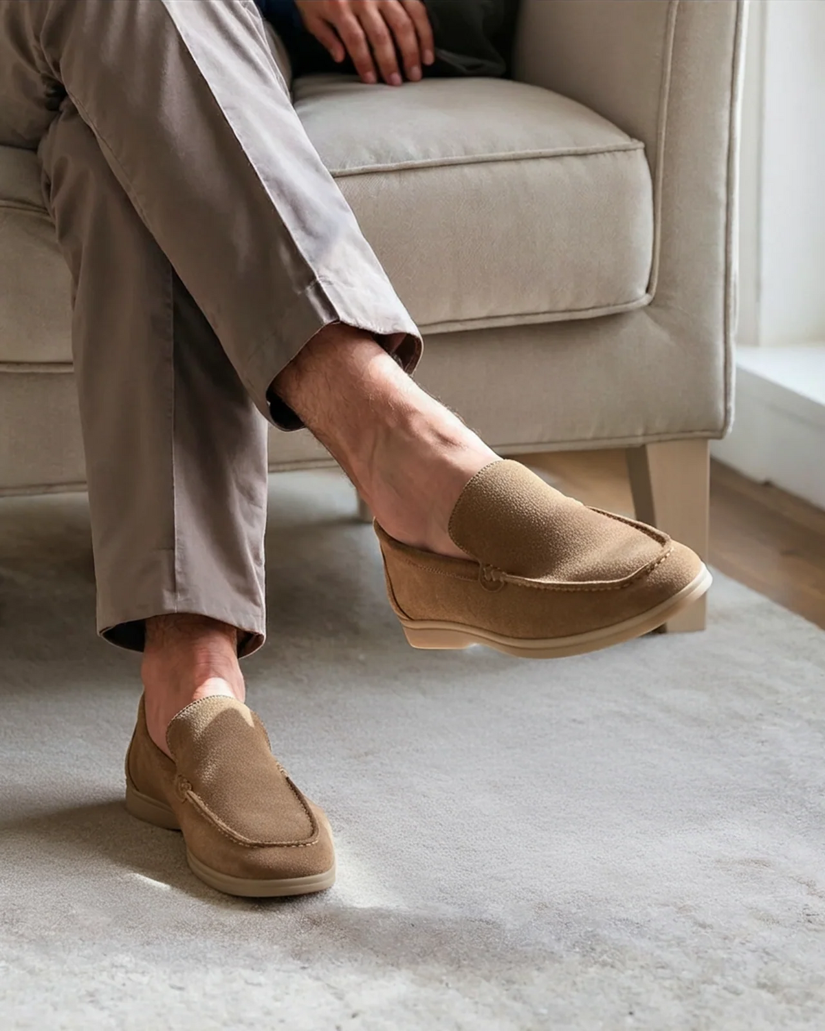 Luxe | Men's Caramel Suede Slip-On Shoes